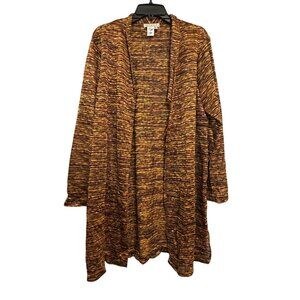 Coldwater Creek Multicolor Open Front Lightweight Cardigan Sweater XL Polyester/